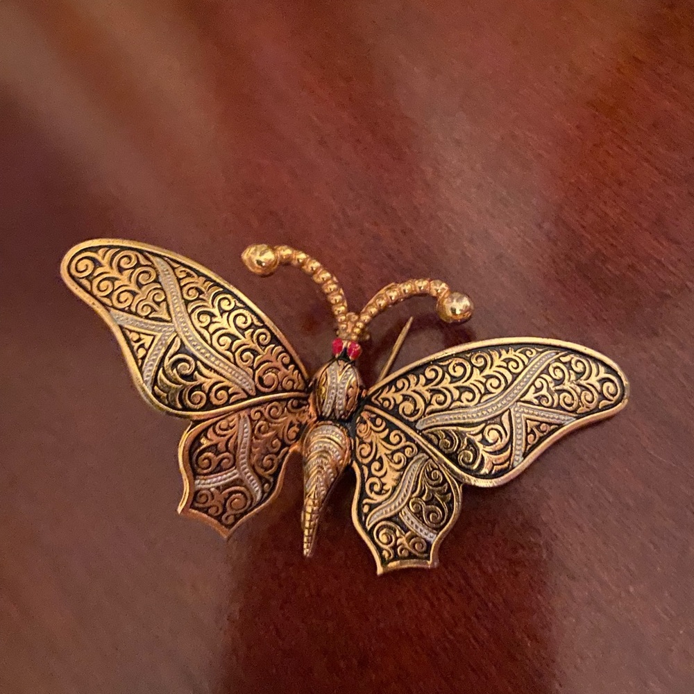 Spanish Gold Butterfly Brooch